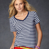 Ladies' Striped V-Neck T-Shirt